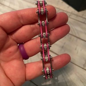 Motorcycle bike chain rhinestone bracelet bling rhinestone